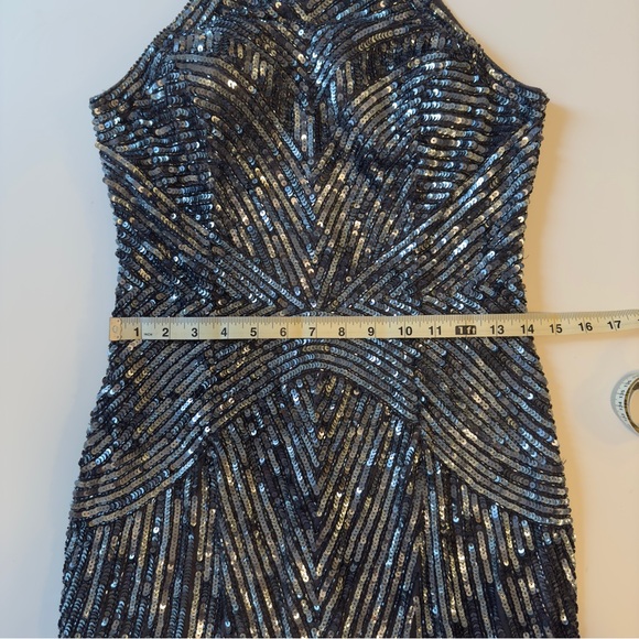 Aida Mattox Sequin Evening Gown, Silk Chiffon Overlay, 6 - Picture 6 of 10